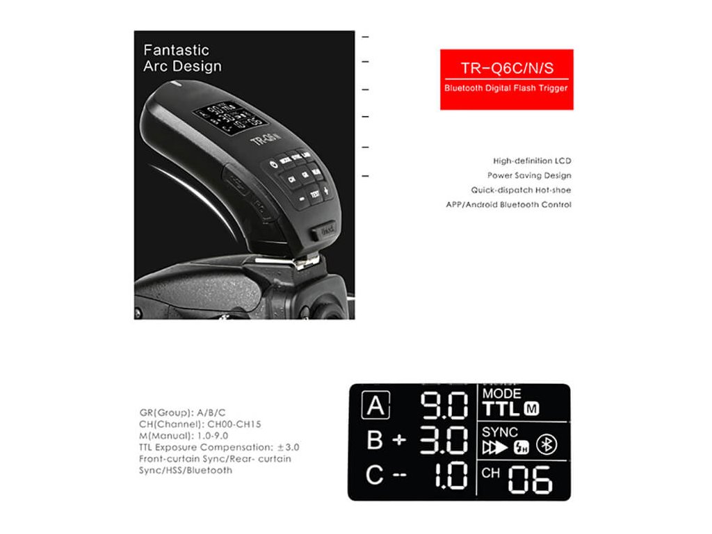 Tr Q6 S Odpalovac S Podporou Bluetooth Hss A Ttl Pro Sony Photon Europe Tr Q6 S Odpalovac S Podporou Bluetooth Hss A Ttl Pro Sony Photon Europe