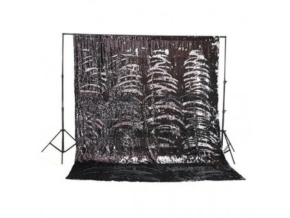 3282 dvoubarevne flitrove pozadi 2 6x2 6m barva cerna stribrna